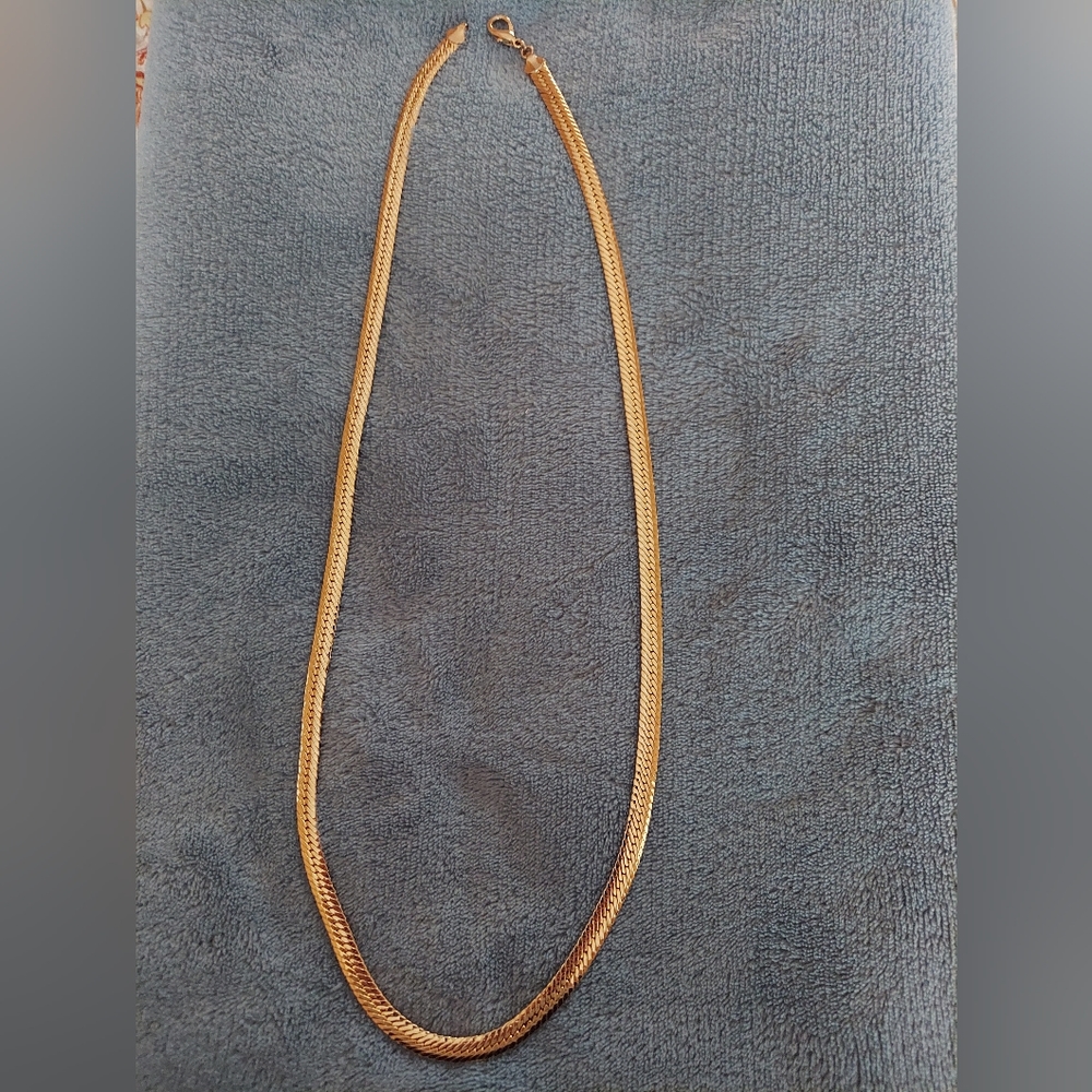 Herringbone 18k gold plated chain